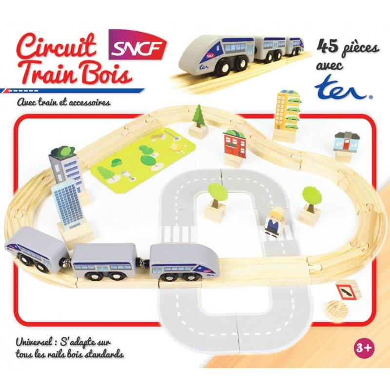 Circuit de train 45 pièces SNCF - Couleur Garden