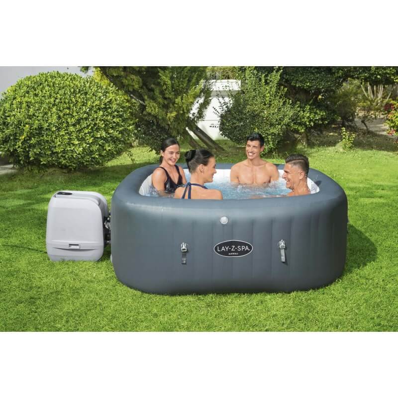 Spa gonflable Hawaii Hydrojet Pro™, 4 / 6 places, carré 180 x 180 x 71 cm COULEUR GARDEN,Spa gonflable Hawaii Hydrojet