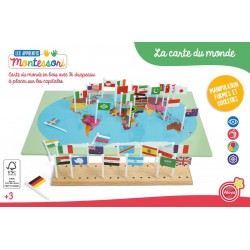 La Carte du monde et ses drapeaux - Jeux Montessori