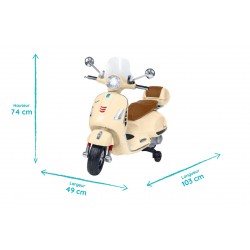 Scooter électrique pour enfants Vespa Beige