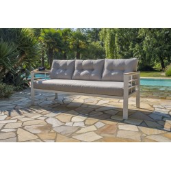 Ensemble repas de jardin CAYENNE 7 places en aluminium - BLANC