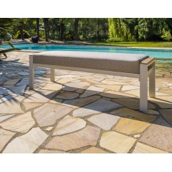 Ensemble repas de jardin CAYENNE 7 places en aluminium - BLANC