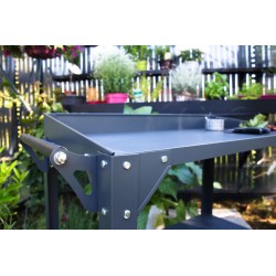 Desserte de jardin à roulettes CUCINATO en acier galvanisé - GRIS ANTHRACITE