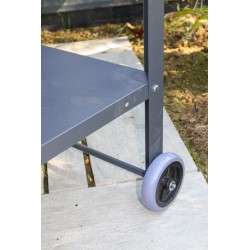 Desserte de jardin à roulettes CUCINATO en acier galvanisé - GRIS ANTHRACITE