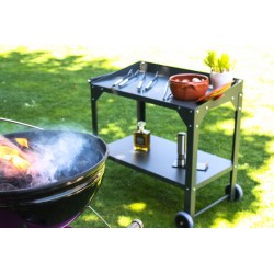 Desserte de jardin à roulettes CUCINATO en acier galvanisé - GRIS ANTHRACITE