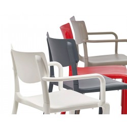 Chaise de jardin empilable TOWN en polypropylène renforcé avec fibre de verre - GRIS ANHRACITE