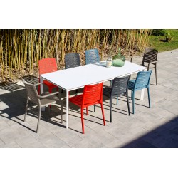 Chaises De Jardin Empilables En Polypropylène Renforcé Fibre De Verre - Lot De 6 - Vert Sauge - Design Moderne Intérieur/extérieur