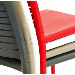 Chaise de jardin empilable PARK en polypropylène renforcé avec fibre de verre - ROUGE