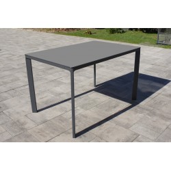 Table de jardin empilable MEET (120x80 cm) en aluminium laqué et peinture Epoxy - GRIS ANTHRACITE
