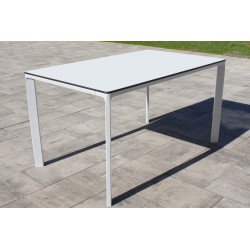 Table de jardin MEET (160x90 cm) en aluminium laqué et peinture Epoxy - BLANC