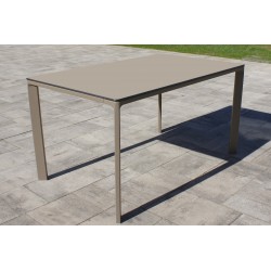 Table de jardin MEET (160x90 cm) en aluminium laqué et peinture Epoxy - TAUPE