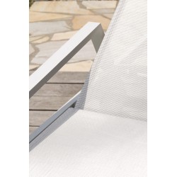 Bain de soleil multi-positions IBIZA en aluminium et textilène - BLANC