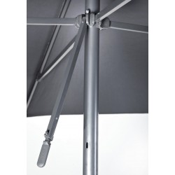 Parasol ouverture push-up EOLO (250x250 cm) en aluminium laqué et toile OLEFIN® - GRIS ANTHRACITE