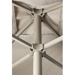 Parasol ouverture push-up EOLO (250x250 cm) en aluminium laqué et toile OLEFIN® - TAUPE
