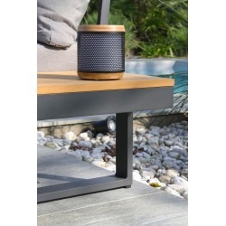 Salon de jardin modulable TOKYO 4 places en bois d'acacia et aluminium - GRIS ANTHRACITE