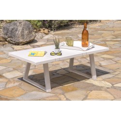 Salon bas de jardin IBIZA 5 places en aluminium - BLANC
