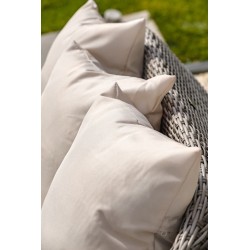 Salon bas de jardin ISA 5 places en résine tressée demi-ronde luxe - GRIS