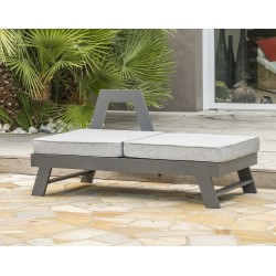 Salon de jardin d'angle NEWYORK 5/6 places en aluminium - GRIS ANTHRACITE