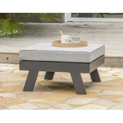 Salon de jardin d'angle NEWYORK 5/6 places en aluminium - GRIS ANTHRACITE