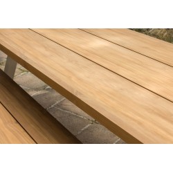 Banc 4 personnes en aluminium et teck - SEYCHELLES