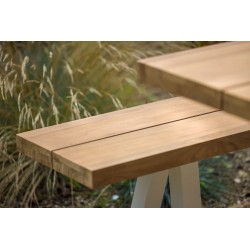 Banc 4 personnes en aluminium et teck - SEYCHELLES