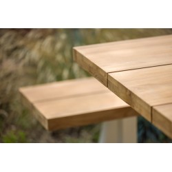 Banc 4 personnes en aluminium et teck - SEYCHELLES