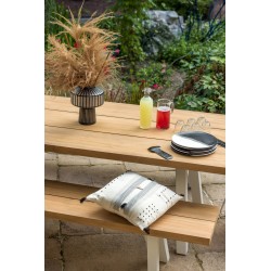 Banc 4 personnes en aluminium et teck - SEYCHELLES