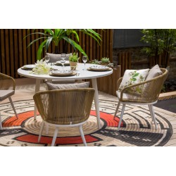 Lot de 2 - Fauteuil de jardin en résine tressée et structure aluminium - MALDIVES