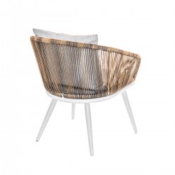 Lot de 2 - Fauteuil de jardin en résine tressée et structure aluminium - MALDIVES