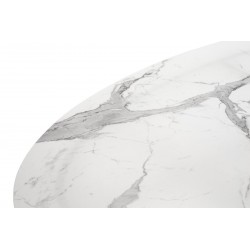 Table ovale 6 personnes en aluminium anthracite avec plateau aspect marbre - FORMENTERA