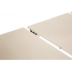 Table rectangulaire extensible 8/10 personnes. Plateau verre texturé beige anti-rayures - MILOS