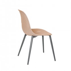 Chaise avec structure et pieds en alumimium coloris noir. Assise en résine coloris taupe. - MALTE