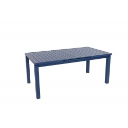 Table Santorin gris bleuté avec allonge fermée